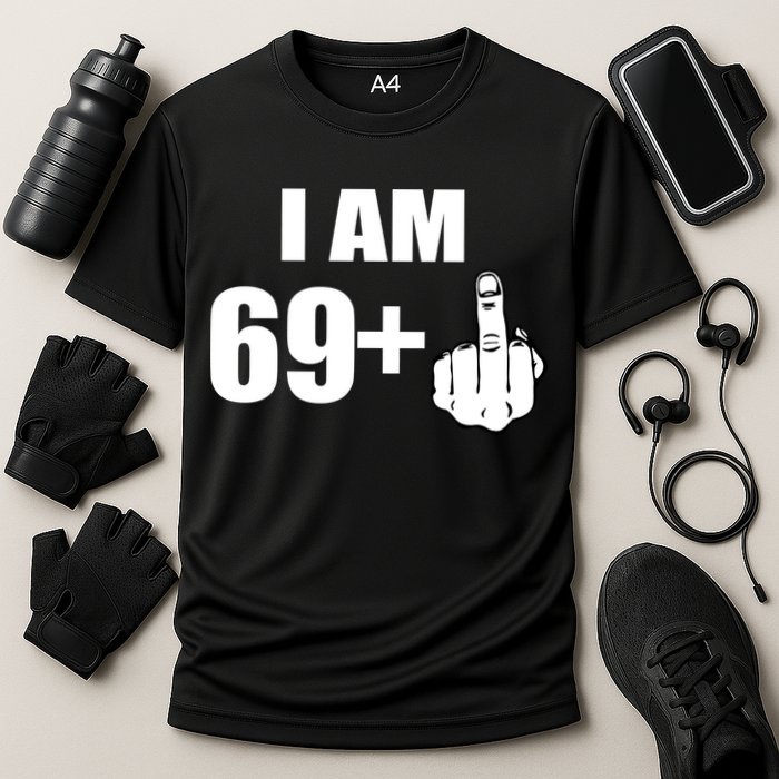 I Am 70 Middle Finger 70th Birthday Gift Cooling Performance Crew T-Shirt