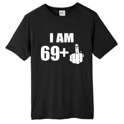 I Am 70 Middle Finger 70th Birthday Gift Tall Fusion ChromaSoft Performance T-Shirt