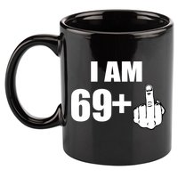 I Am 70 Middle Finger 70th Birthday Gift 11oz C Handle Ceramic Mug