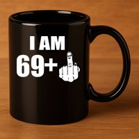 I Am 70 Middle Finger 70th Birthday Gift 11oz C Handle Ceramic Mug
