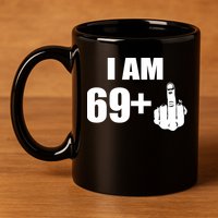 I Am 70 Middle Finger 70th Birthday Gift 11oz C Handle Ceramic Mug