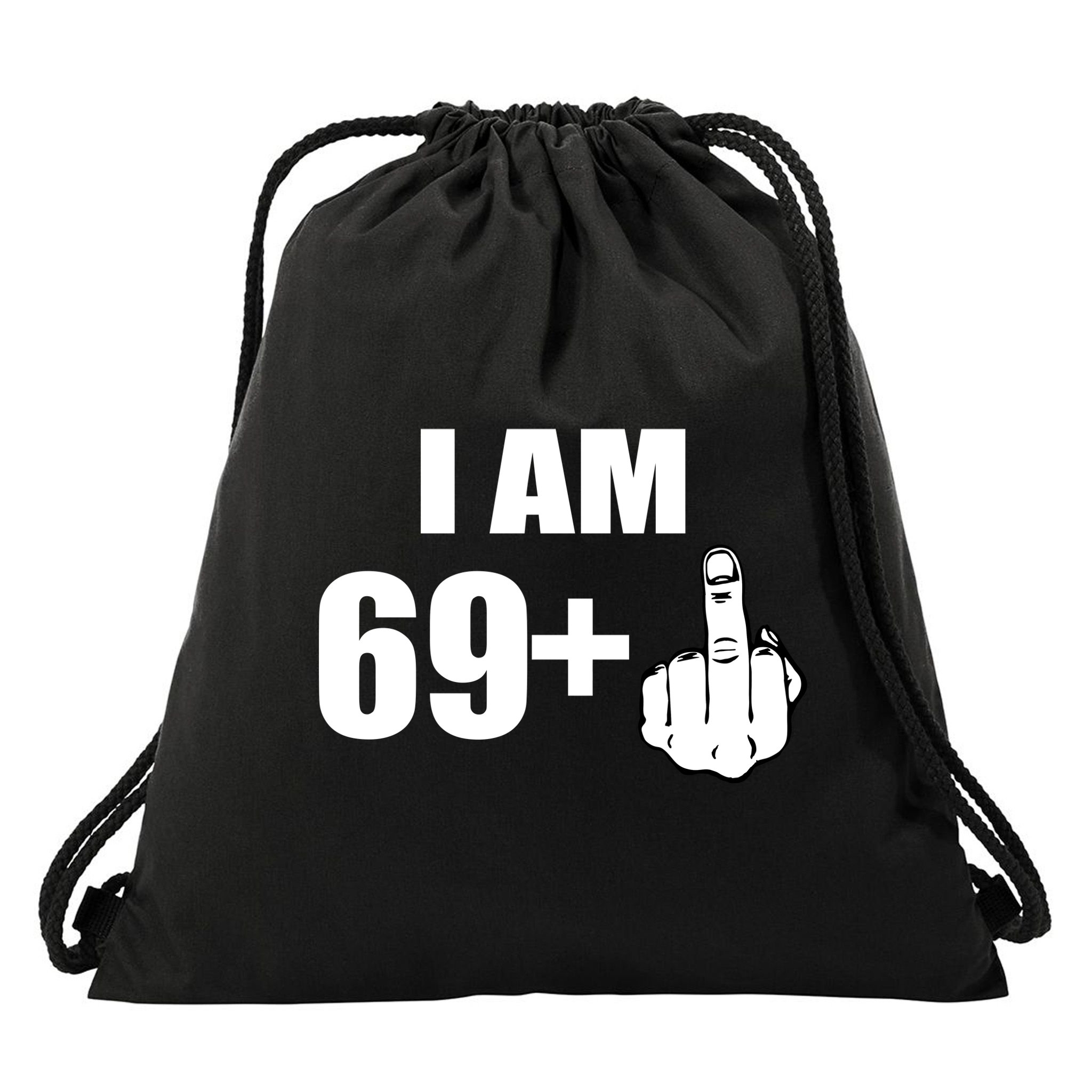 I Am 70 Middle Finger 70th Birthday Gift Drawstring Bag