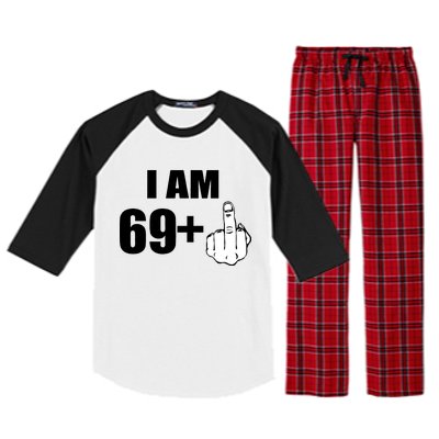 I Am 70 Middle Finger 70th Birthday Gift Raglan Sleeve Pajama Set