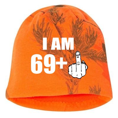 I Am 70 Middle Finger 70th Birthday Gift Kati - Camo Knit Beanie