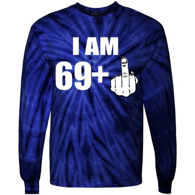 I Am 70 Middle Finger 70th Birthday Gift Tie-Dye Long Sleeve Shirt