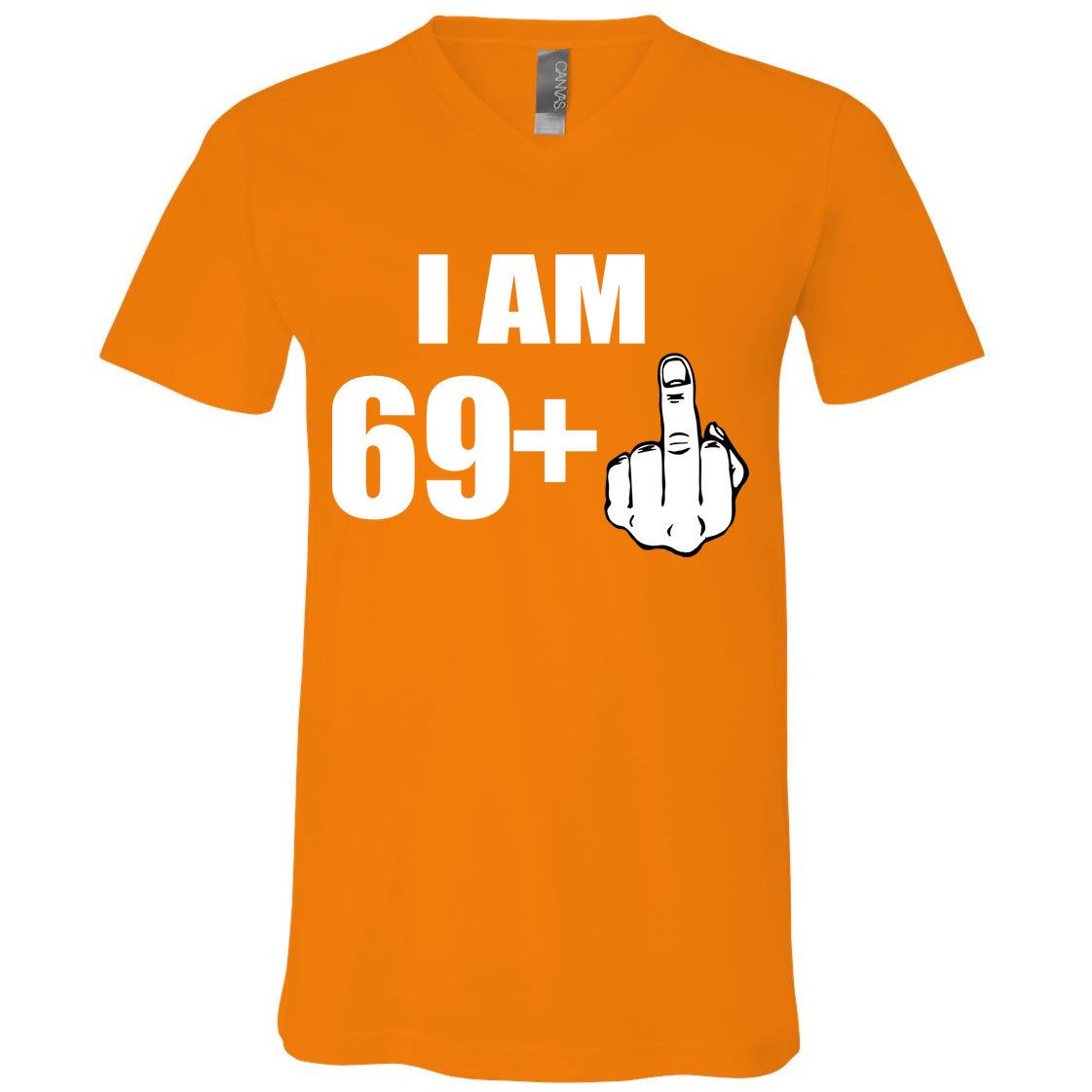 I Am 70 Middle Finger 70th Birthday Gift V-Neck T-Shirt