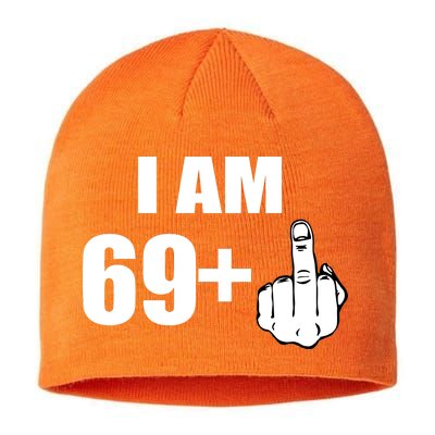 I Am 70 Middle Finger 70th Birthday Gift Sustainable Beanie