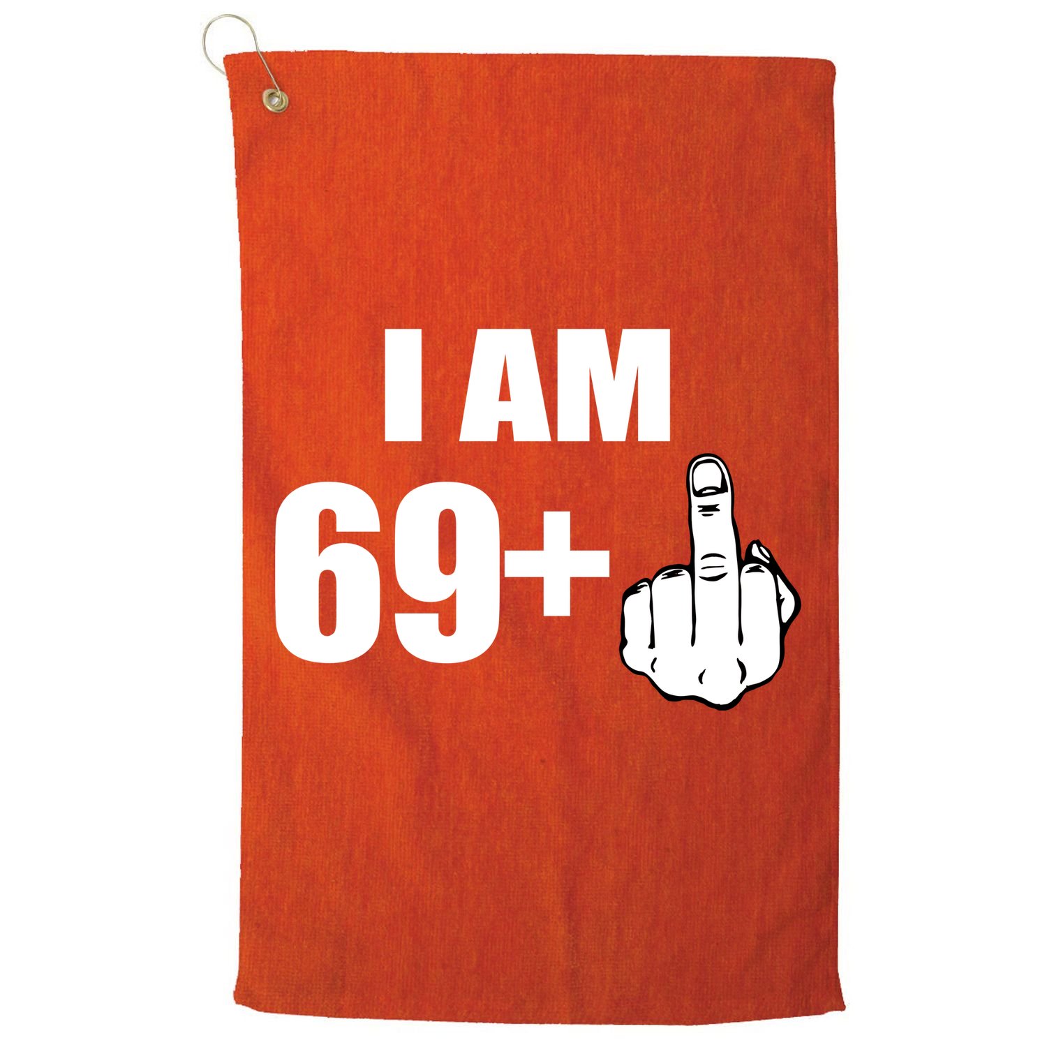 I Am 70 Middle Finger 70th Birthday Gift Golf Towel