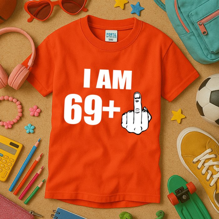 I Am 70 Middle Finger 70th Birthday Gift Kids T-Shirt