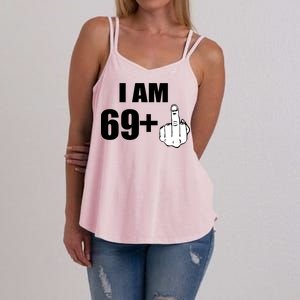 I Am 70 Middle Finger 70th Birthday Gift Women's Strappy Tank