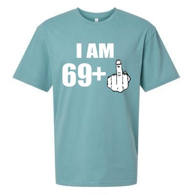 I Am 70 Middle Finger 70th Birthday Gift Sueded Cloud Jersey T-Shirt