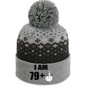 I Am 80 Middle Finger 80th Birthday Gift The Baniff Cuffed Pom Beanie