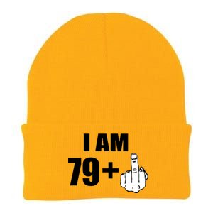 I Am 80 Middle Finger 80th Birthday Gift Knit Cap Winter Beanie