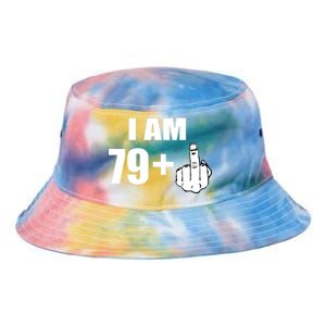 I Am 80 Middle Finger 80th Birthday Gift Tie Dye Newport Bucket Hat