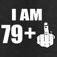 I Am 80 Middle Finger 80th Birthday Gift 7 Panel Mesh Trucker Snapback Hat