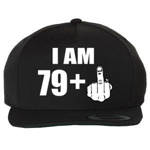 I Am 80 Middle Finger 80th Birthday Gift Wool Snapback Cap