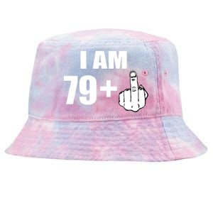 I Am 80 Middle Finger 80th Birthday Gift Tie-Dyed Bucket Hat