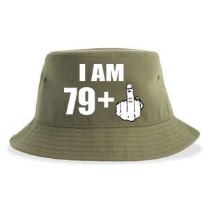 I Am 80 Middle Finger 80th Birthday Gift Sustainable Bucket Hat