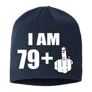 I Am 80 Middle Finger 80th Birthday Gift Sustainable Beanie