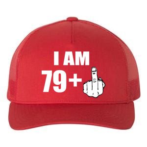 I Am 80 Middle Finger 80th Birthday Gift Yupoong Adult 5-Panel Trucker Hat