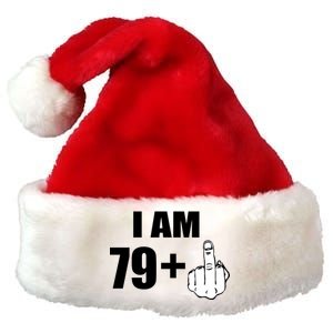 I Am 80 Middle Finger 80th Birthday Gift Premium Christmas Santa Hat