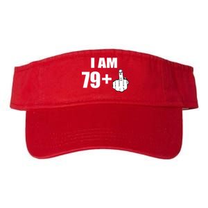 I Am 80 Middle Finger 80th Birthday Gift Valucap Bio-Washed Visor