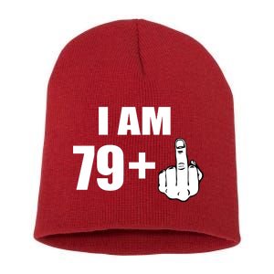 I Am 80 Middle Finger 80th Birthday Gift Short Acrylic Beanie