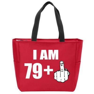 I Am 80 Middle Finger 80th Birthday Gift Zip Tote Bag