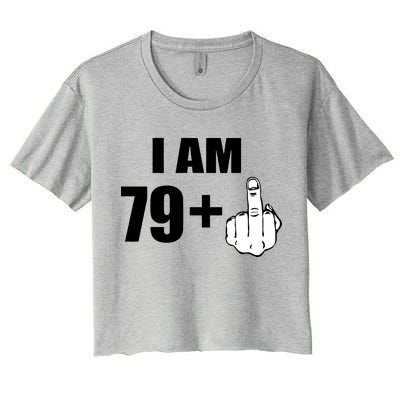 I Am 80 Middle Finger 80th Birthday Gift Women's Crop Top Tee