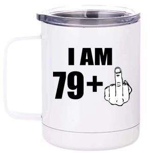 I Am 80 Middle Finger 80th Birthday Gift 12 oz Stainless Steel Tumbler Cup