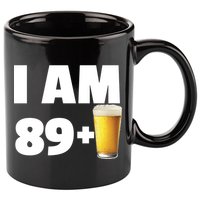 I Am 89 Plus Beer 90th Birthday 11oz C Handle Ceramic Mug