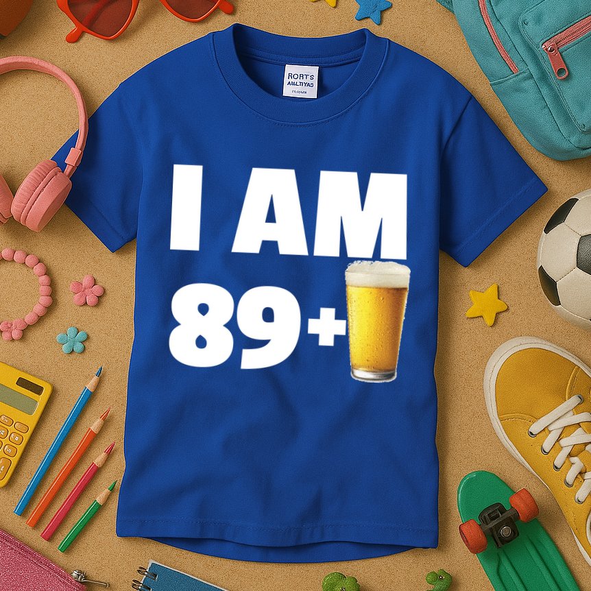 I Am 89 Plus Beer 90th Birthday Kids T-Shirt