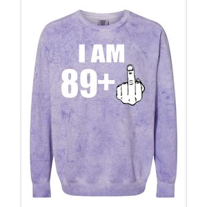 I Am 90 Middle Finger Funny 90th Birthday Gift Colorblast Crewneck Sweatshirt