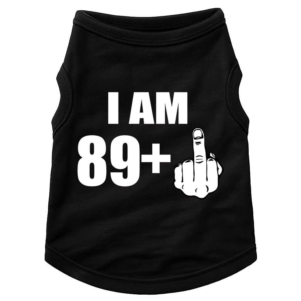 I Am 90 Middle Finger Funny 90th Birthday Gift Doggie Tank