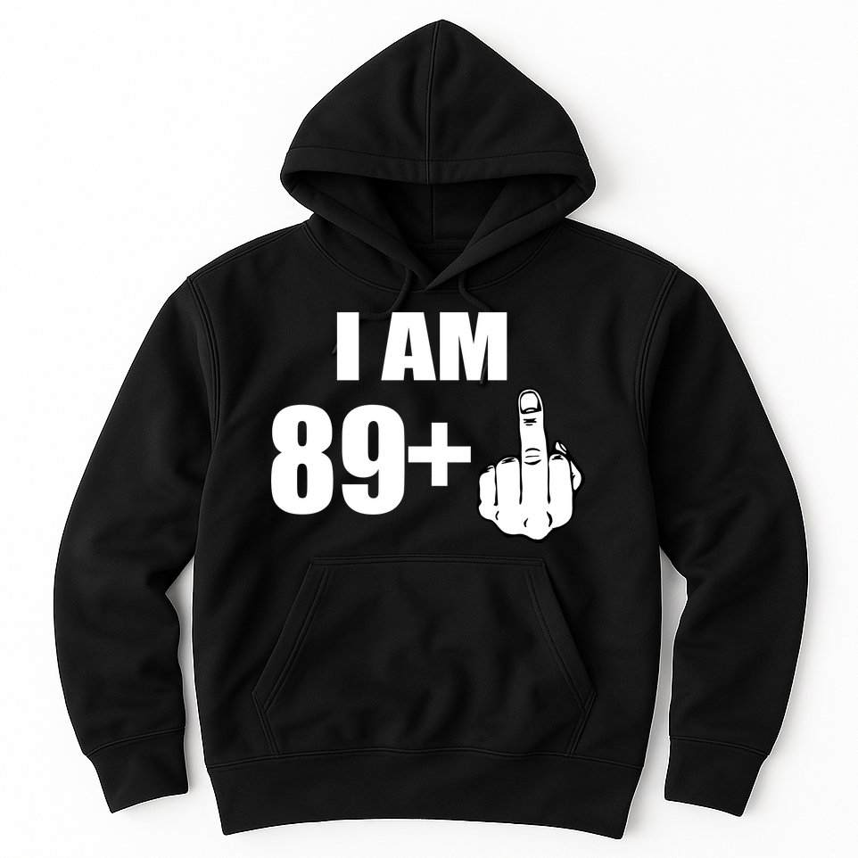 I Am 90 Middle Finger Funny 90th Birthday Gift Hoodie
