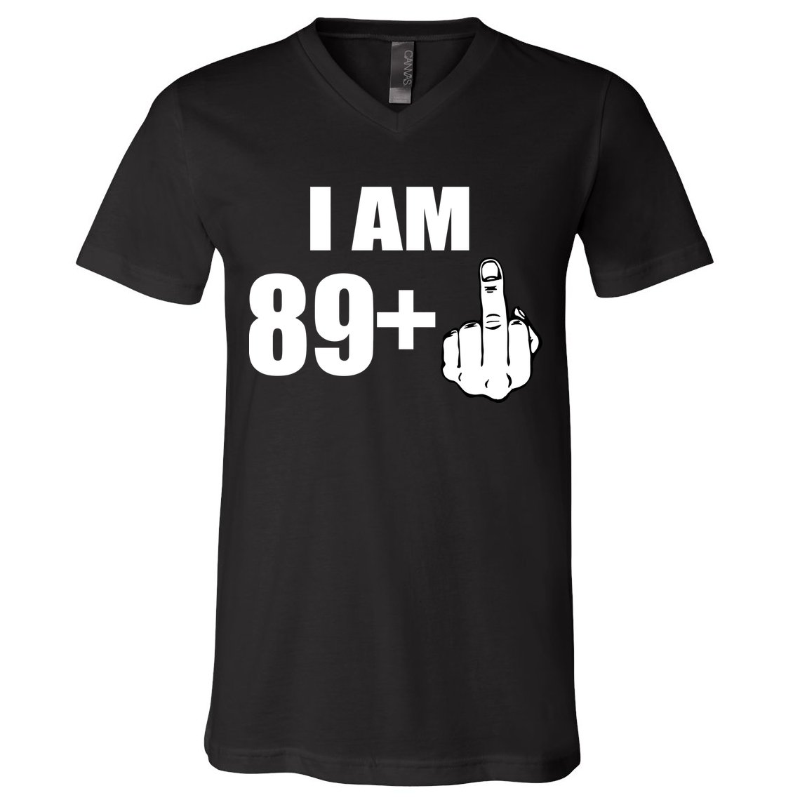 I Am 90 Middle Finger Funny 90th Birthday Gift V-Neck T-Shirt