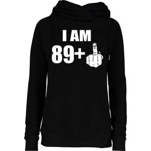 I Am 90 Middle Finger Funny 90th Birthday Gift Womens Funnel Neck Pullover Hood