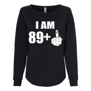 I Am 90 Middle Finger Funny 90th Birthday Gift Womens California Wash Sweatshirt