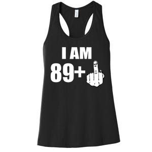 I Am 90 Middle Finger Funny 90th Birthday Gift Women's Racerback Tank