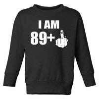 I Am 90 Middle Finger Funny 90th Birthday Gift Toddler Sweatshirt