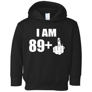 I Am 90 Middle Finger Funny 90th Birthday Gift Toddler Hoodie