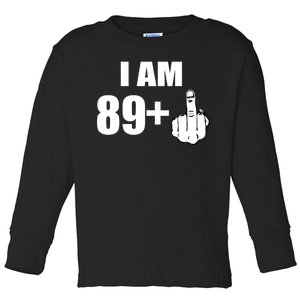 I Am 90 Middle Finger Funny 90th Birthday Gift Toddler Long Sleeve Shirt