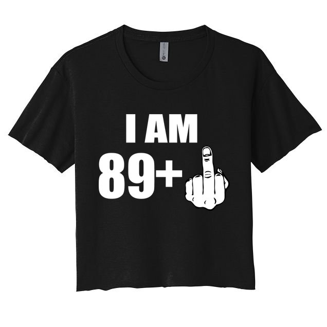 I Am 90 Middle Finger Funny 90th Birthday Gift Crop Top