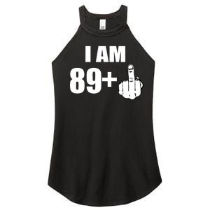 I Am 90 Middle Finger Funny 90th Birthday Gift Women's Perfect Tri Rocker Tank