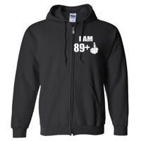 I Am 90 Middle Finger Funny 90th Birthday Gift Full Zip Hoodie