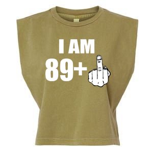 I Am 90 Middle Finger Funny 90th Birthday Gift Garment-Dyed Women's Muscle Tee