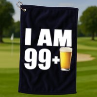 I Am 99 Plus Beer 100th Birthday Golf Towel