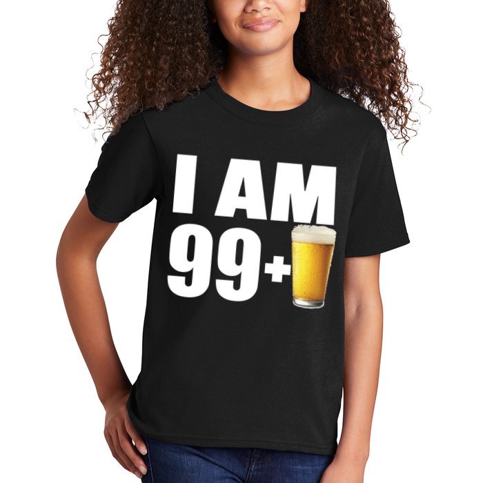 I Am 99 Plus Beer 100th Birthday Kids T-Shirt