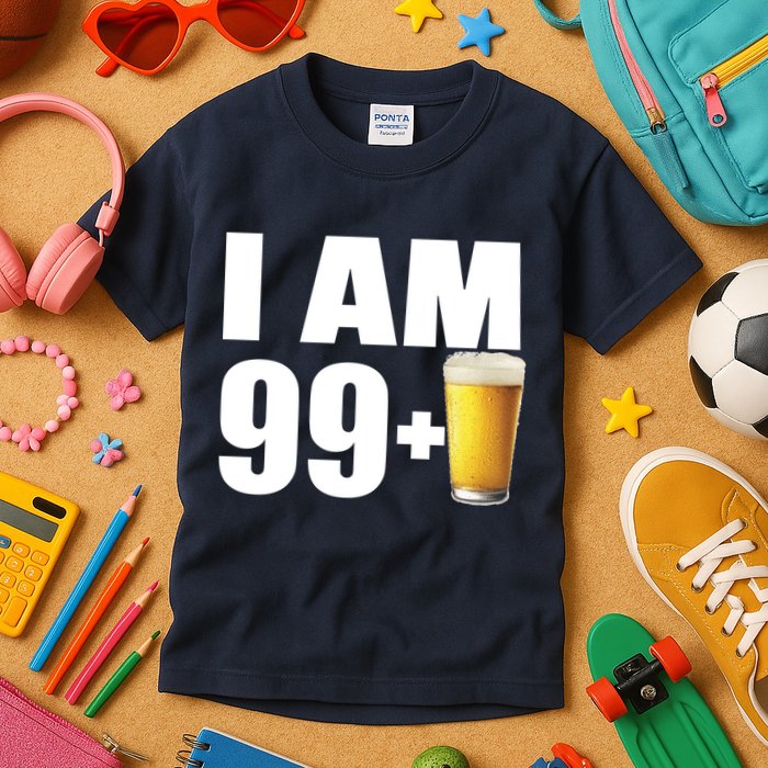 I Am 99 Plus Beer 100th Birthday Kids T-Shirt