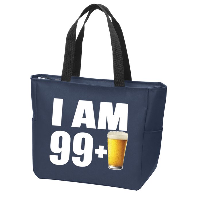 I Am 99 Plus Beer 100th Birthday Zip Tote Bag